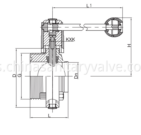 hygienic butterfly valve male and weld end SMS